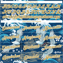 Загрузить изображение в средство просмотра галереи, Custom Stitched Royal Old Gold-White 3D Pattern Design Crane And Cloud Sports Pullover Sweatshirt Hoodie