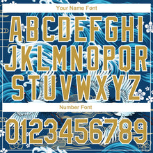 Загрузить изображение в средство просмотра галереи, Custom Stitched Royal Old Gold-White 3D Pattern Design Crane And Cloud Sports Pullover Sweatshirt Hoodie