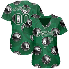 Загрузить изображение в средство просмотра галереи, Custom Green White 3D Pattern Design Billiards Snooker 8 Ball Authentic Baseball Jersey