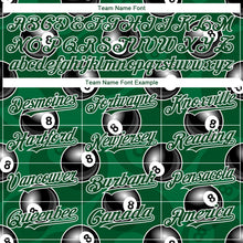 Загрузить изображение в средство просмотра галереи, Custom Green White 3D Pattern Design Billiards Snooker 8 Ball Authentic Baseball Jersey
