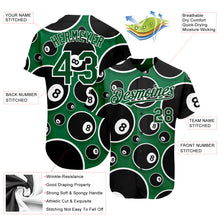 Загрузить изображение в средство просмотра галереи, Custom Green White 3D Pattern Design Billiards Snooker 8 Ball Authentic Baseball Jersey