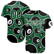 Загрузить изображение в средство просмотра галереи, Custom Green White 3D Pattern Design Billiards Snooker 8 Ball Authentic Baseball Jersey