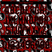 Загрузить изображение в средство просмотра галереи, Custom Red Black 3D Pattern Design Billiards Snooker 8 Ball Authentic Baseball Jersey