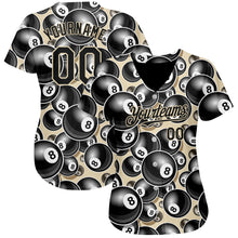Load image into Gallery viewer, Custom City Cream Black 3D Pattern Design Billiards Snooker 8 Ball Authentic Baseball Jersey