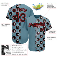 Load image into Gallery viewer, Custom Panther Blue Black-Red 3D Pattern Design Billiards Snooker 8 Ball Authentic Baseball Jersey