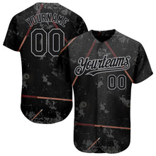 Charger l'image dans la galerie, Custom Black Gray 3D Pattern Design Billiards Snooker 8 Ball Authentic Baseball Jersey