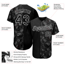 Charger l'image dans la galerie, Custom Black White 3D Pattern Design Billiards Snooker 8 Ball Authentic Baseball Jersey