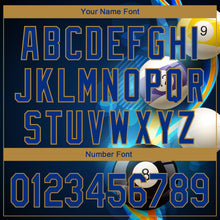 Charger l'image dans la galerie, Custom Black Royal-Old Gold 3D Pattern Design Billiards Authentic Baseball Jersey