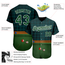 Charger l'image dans la galerie, Custom Green White 3D Pattern Design Billiards Authentic Baseball Jersey