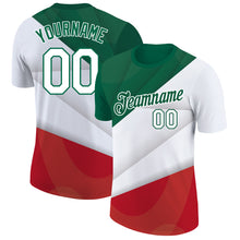 Charger l'image dans la galerie, Custom Red White-Kelly Green 3D Mexico Performance T-Shirt