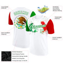 Загрузить изображение в средство просмотра галереи, Custom White Grass Green-Red 3D Mexican Flag Splashes Performance T-Shirt