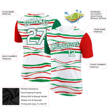 Load image into Gallery viewer, Custom White Kelly Green-Red 3D Mexico Performance T-Shirt