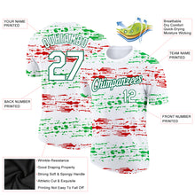 Load image into Gallery viewer, Custom White Kelly Green-Red 3D Mexico Performance T-Shirt