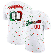 Load image into Gallery viewer, Custom White Mexican Flag Red Kelly Green-Black 3D Performance T-Shirt