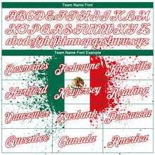 Load image into Gallery viewer, Custom White Kelly Green-Red 3D Mexican Flag Performance T-Shirt