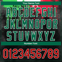 Загрузить изображение в средство просмотра галереи, Custom Black Red Kelly Green 3D Mexican Flag Watercolored Splashes Grunge Design Authentic Baseball Jersey