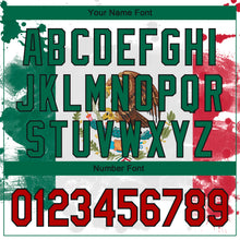 Laden Sie das Bild in den Galerie-Viewer, Custom White Red Kelly Green-Black 3D Mexican Flag Grunge Design Authentic Baseball Jersey