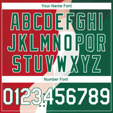 Загрузить изображение в средство просмотра галереи, Custom Red White-Kelly Green 3D Mexico Authentic Basketball Jersey