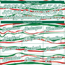 Load image into Gallery viewer, Custom White Kelly Green-Red 3D Mexican Flag Authentic Basketball Jersey