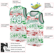 Load image into Gallery viewer, Custom White Kelly Green-Red 3D Mexico Authentic Basketball Jersey