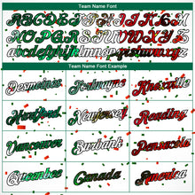 Laden Sie das Bild in den Galerie-Viewer, Custom White Mexican Flag Red-Kelly Green-Black 3D Authentic Basketball Jersey