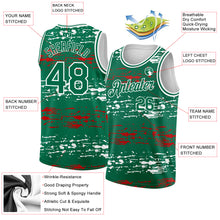 Laden Sie das Bild in den Galerie-Viewer, Custom Kelly Green-Red-White 3D Mexico Authentic Basketball Jersey