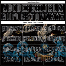 Load image into Gallery viewer, Custom Stitched Black Gray 3D Pattern Design Crane And Wave Sports Pullover Sweatshirt Hoodie