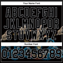 Load image into Gallery viewer, Custom Stitched Black Gray 3D Pattern Design Crane And Wave Sports Pullover Sweatshirt Hoodie