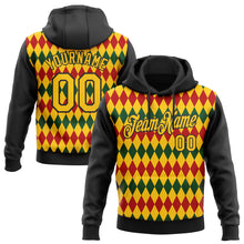 Загрузить изображение в средство просмотра галереи, Custom Stitched Black Yellow 3D Pattern Design Black History Month Sports Pullover Sweatshirt Hoodie