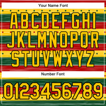 Load image into Gallery viewer, Custom Stitched Green Yellow-Black 3D Pattern Design Black History Month Sports Pullover Sweatshirt Hoodie