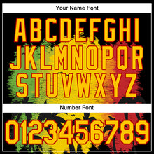 Load image into Gallery viewer, Custom Stitched Black Yellow-Red 3D Pattern Design Black History Month Hawaii Palm Trees Sports Pullover Sweatshirt Hoodie