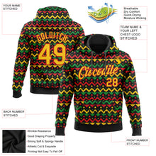 Load image into Gallery viewer, Custom Stitched Black Yellow-Red 3D Pattern Design Black History Month Sports Pullover Sweatshirt Hoodie