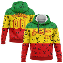 Загрузить изображение в средство просмотра галереи, Custom Stitched Green Yellow-Red 3D Pattern Design Black History Month Sports Pullover Sweatshirt Hoodie