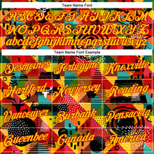 Загрузить изображение в средство просмотра галереи, Custom Stitched Red Yellow 3D Pattern Design Black History Month Sports Pullover Sweatshirt Hoodie