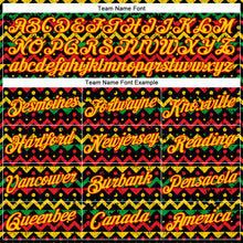 Load image into Gallery viewer, Custom Black Yellow-Red 3D Pattern Design Black History Month Performance T-Shirt