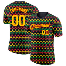 Load image into Gallery viewer, Custom Black Yellow-Red 3D Pattern Design Black History Month Performance T-Shirt