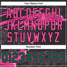 Load image into Gallery viewer, Custom Stitched Black Kelly Green-Pink 3D Pattern Design Torn Paper Style Sports Pullover Sweatshirt Hoodie