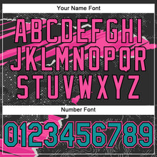 Load image into Gallery viewer, Custom Stitched Black Teal-Pink 3D Pattern Design Torn Paper Style Sports Pullover Sweatshirt Hoodie