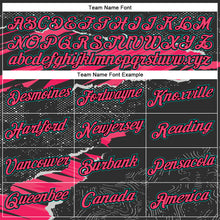 Load image into Gallery viewer, Custom Stitched Black Aqua-Neon Pink 3D Pattern Design Torn Paper Style Sports Pullover Sweatshirt Hoodie