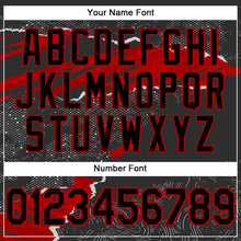 Load image into Gallery viewer, Custom Stitched Black Red 3D Pattern Design Torn Paper Style Sports Pullover Sweatshirt Hoodie