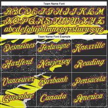 Laden Sie das Bild in den Galerie-Viewer, Custom Stitched Black Pink-Neon Yellow 3D Pattern Design Torn Paper Style Sports Pullover Sweatshirt Hoodie