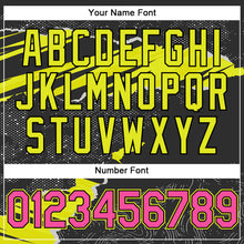 Laden Sie das Bild in den Galerie-Viewer, Custom Stitched Black Pink-Neon Yellow 3D Pattern Design Torn Paper Style Sports Pullover Sweatshirt Hoodie