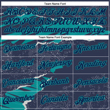 Загрузить изображение в средство просмотра галереи, Custom Stitched Navy Teal 3D Pattern Design Torn Paper Style Sports Pullover Sweatshirt Hoodie