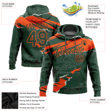 Загрузить изображение в средство просмотра галереи, Custom Stitched Green Orange 3D Pattern Design Torn Paper Style Sports Pullover Sweatshirt Hoodie