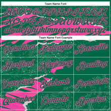 Загрузить изображение в средство просмотра галереи, Custom Stitched Kelly Green Pink 3D Pattern Design Torn Paper Style Sports Pullover Sweatshirt Hoodie