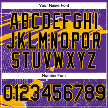 Загрузить изображение в средство просмотра галереи, Custom Stitched Purple Black-Gold 3D Pattern Design Torn Paper Style Sports Pullover Sweatshirt Hoodie