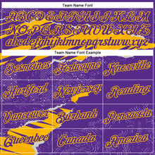 Загрузить изображение в средство просмотра галереи, Custom Stitched Purple Gold 3D Pattern Design Torn Paper Style Sports Pullover Sweatshirt Hoodie