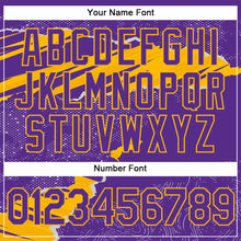 Загрузить изображение в средство просмотра галереи, Custom Stitched Purple Gold 3D Pattern Design Torn Paper Style Sports Pullover Sweatshirt Hoodie