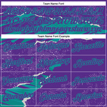 Загрузить изображение в средство просмотра галереи, Custom Stitched Purple Teal 3D Pattern Design Torn Paper Style Sports Pullover Sweatshirt Hoodie