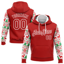 Загрузить изображение в средство просмотра галереи, Custom Stitched Red White Christmas 3D Sports Pullover Sweatshirt Hoodie